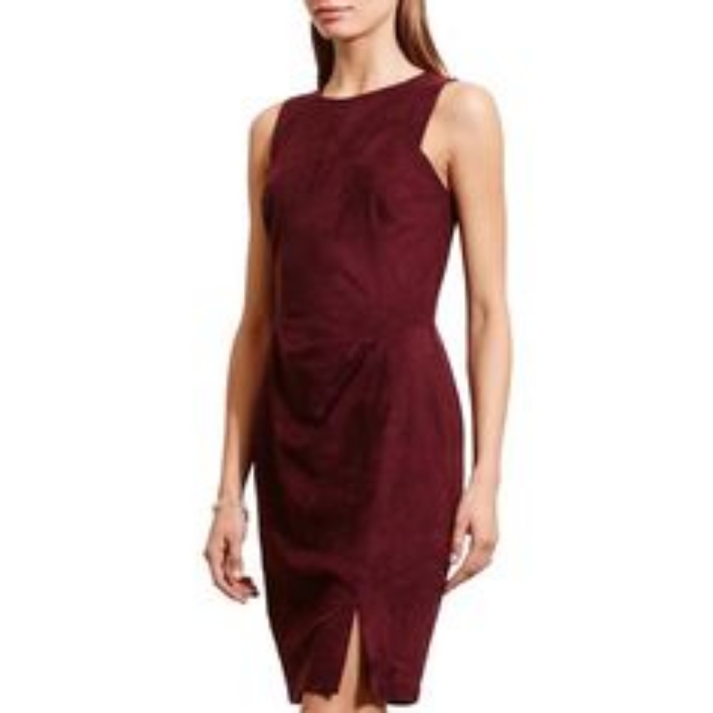 NWT Ralph Lauren Rouge Vegan Suede Maroon Dress